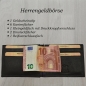 Preview: flevado Echt Leder Geldbörse klein schmal mit Dollar Clip Herrengeldbörse Geldscheinklipp mit Maxi Münzfach RFID Schutz schwarz